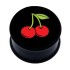 Plastic picture plug with CHERRIES motif - for the left ear