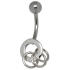 Piercing curved navel with movable design 3 pendants