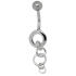 Piercing curved navel with movable design, small pendants