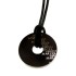 Stainless steel donut pendant black PVD coated with two names engraved