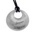 Pendant convex disc made of matted stainless steel with individual engraving - really big