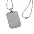 Dog tag made of stainless steel with rounded corners, 34x22mm