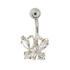 Belly button piercing with set zirconia, delicate butterfly