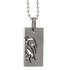 Stainless steel chain pendant rectangular with tribal motif 175 including ball chain