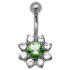 Belly button piercing in the shape of a flower with Swarovski crystals 1.6x10mm - our luxury flower!