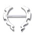 Nipple piercing made of PMFK with silver tribal motif