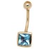 Stylish 14k gold belly button piercing