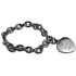 Stainless steel bracelet with a conspicuous heart pendant and engraving of your choice