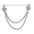 PTFE nipple piercing chains 925 sterling silver, rose