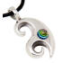 Pendant made of 925 sterling silver, tattoo motif with iridescent crystal