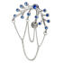 Belly button piercing, mystical design with silver chains and crystals