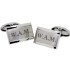 Cufflinks made of shiny and matt stainless steel with engraving
