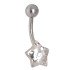 Belly button piercing 1.6x10mm with star design with cutouts