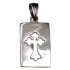 Pendant made of 925 sterling silver, CROSS recess in a flat rectangle