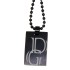 Pendant dog tag 15x23mm made of matted stainless steel PVD black coated with individual engraving