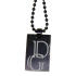 Pendant dog tag 15x23mm made of matted stainless steel PVD black coated with individual engraving