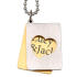 Two-piece stainless steel pendant with heart cut-out and personal engraving