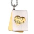 Two-piece stainless steel pendant with heart cut-out and personal engraving