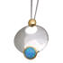 Fine necklace OPP05 made of 925 sterling silver, partially gold-plated with synthetic opal - light blue