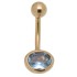 9 carat snazzy navel with aquamarine crystal
