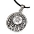 Round pendant made of 925 sterling silver, pentagram, symbols