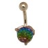 9 carat gold body piercing disco ball, in vitriol-colored shimmering tones