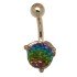 9 carat gold body piercing disco ball, in vitriol-colored shimmering tones
