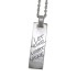 Necklace pendant rectangular made of 925 silver with individual engraving, 22x8mm