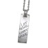 Necklace pendant rectangular made of 925 silver with individual engraving, 22x8mm
