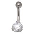 Navel piercing 1.6x10mm, with clear crystal, elegantly set