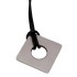 Diamond-shaped pendant made of stainless steel with a round recess