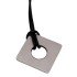 Diamond-shaped pendant made of stainless steel with a round recess