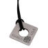 Necklace pendant square made of stainless steel, matted, with individual engraving, cut-out in the middle