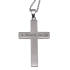 Cross-shaped chain pendant made of stainless steel with carbon inlay and engraving of your choice on the back