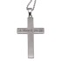 Cross-shaped chain pendant made of stainless steel with carbon inlay and engraving of your choice on the back