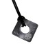 Necklace pendant square made of stainless steel PVD black coated with individual engraving, cut-out in the middle