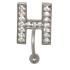 Belly button banana in ABC design with set zircon, 1.6x6mm / 1.6x8mm / 1.6x10mm / 1.6x12mm / 1.6x14mm