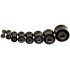 316L Black Surgical Steel Funnel Plugs in 8 Sizes