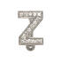 Belly button body jewelry piercing in ABC design with zirconia letter Z, 1.6x6mm / 1.6x8mm / 1.6x10mm / 1.6x12mm / 1.6x14mm