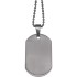 Dog tag made of matted stainless steel 38x22mm