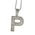 ABC pendant P, 925 sterling silver + set zirconia