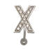 Belly button body jewelry piercing in ABC design with set zirconia X, 1.6x6mm / 1.6x8mm / 1.6x10mm / 1.6x12mm / 1.6x14mm
