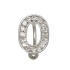 Belly button body jewelry piercing in ABC design with zirconia letter O, 1.6x6mm / 1.6x8mm / 1.6x10mm / 1.6x12mm / 1.6x14mm