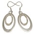 Earrings oval 925 silver, small clear crystals
