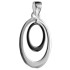 Necklace pendant oval made of 925 silver with partial gray PVD coating