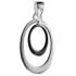 Necklace pendant oval made of 925 silver with partial gray PVD coating