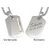 Rectangular 925 silver pendant with crystals and individual engraving
