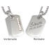 Rectangular 925 silver pendant with crystals and individual engraving