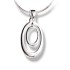 Necklace pendant oval made entirely of polished 925 silver