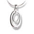 Necklace pendant oval made entirely of polished 925 silver